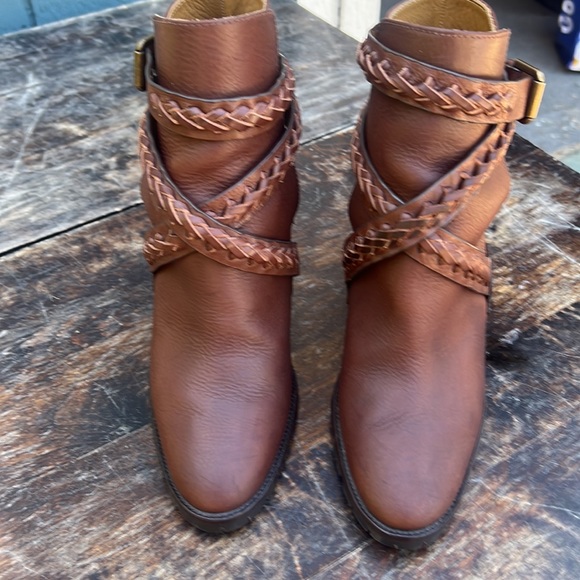 Polo Ralph Lauren NWOT leather heeled ankle boots with braided straps size 38 - Picture 5 of 9